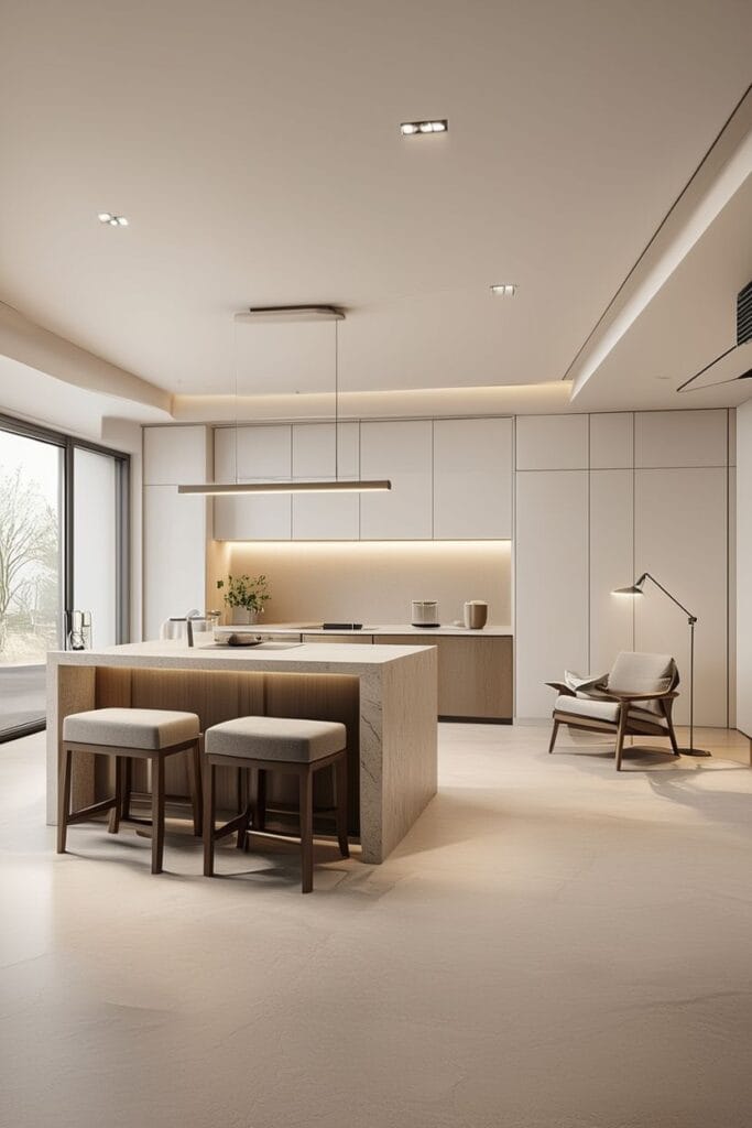 Functional contemporary interior example showing how to design a contemporary home that balances beauty and everyday usability