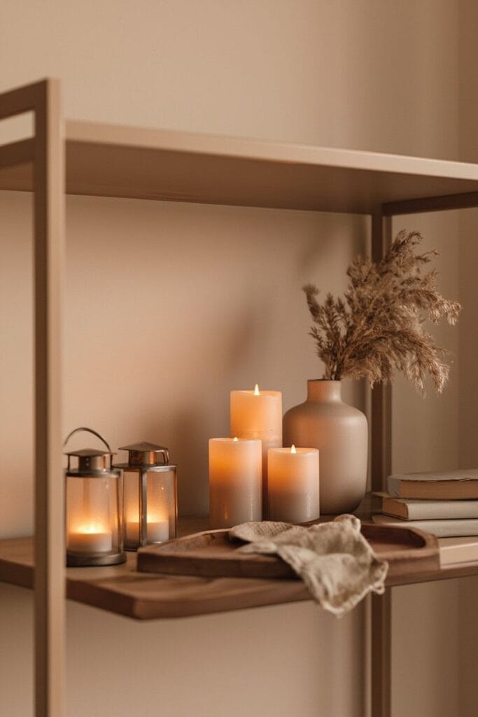 tiny lanterns shelf decor accessories