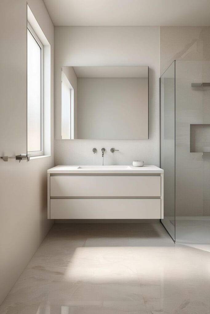 Minimal clean line bathroom decor ideas 2026