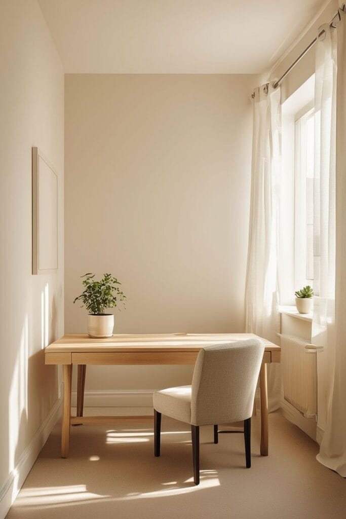 Neutral Color Palette for Calm Focus Minimal Home Office Ideas That Feel Warm and Organized