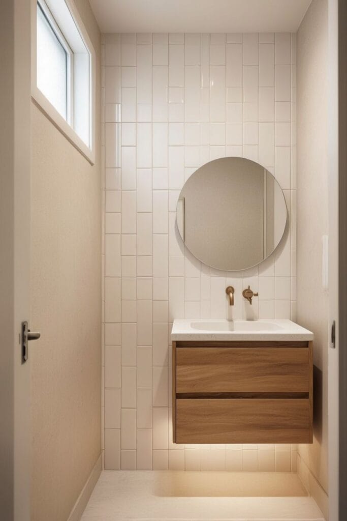 Small bathroom ideas with vertical wall tiles