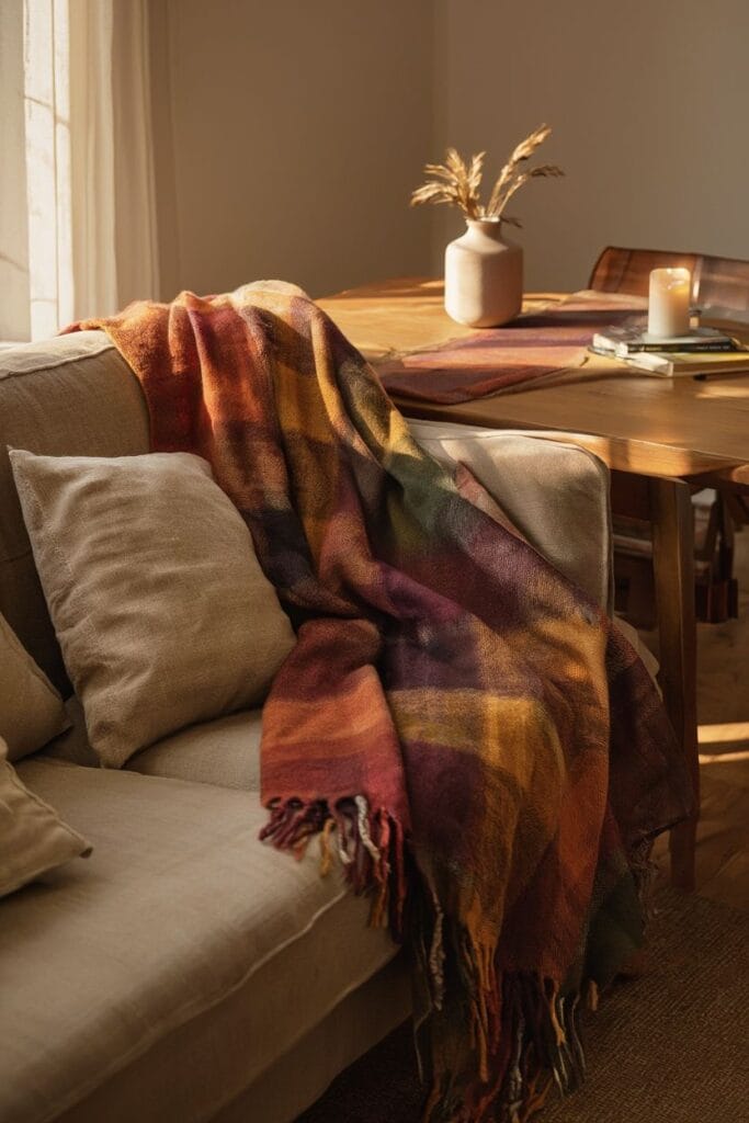 Plaid patterns in cozy fall decor ideas