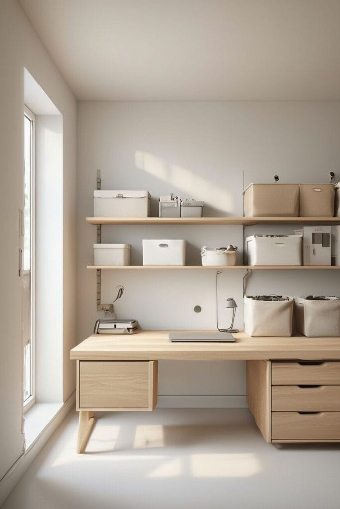 Smart Storage That Hides Clutter Minimal Home Office Ideas for a Clean and Organized Workspace