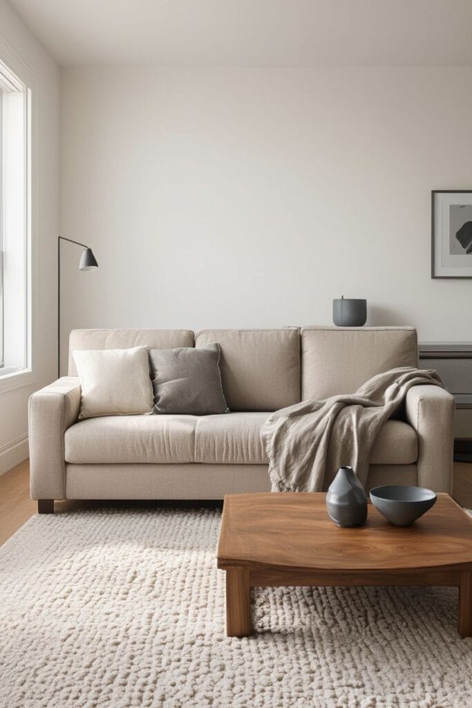 Refined contemporary color palette showing how to design a contemporary home with cohesive neutral tones and modern accents