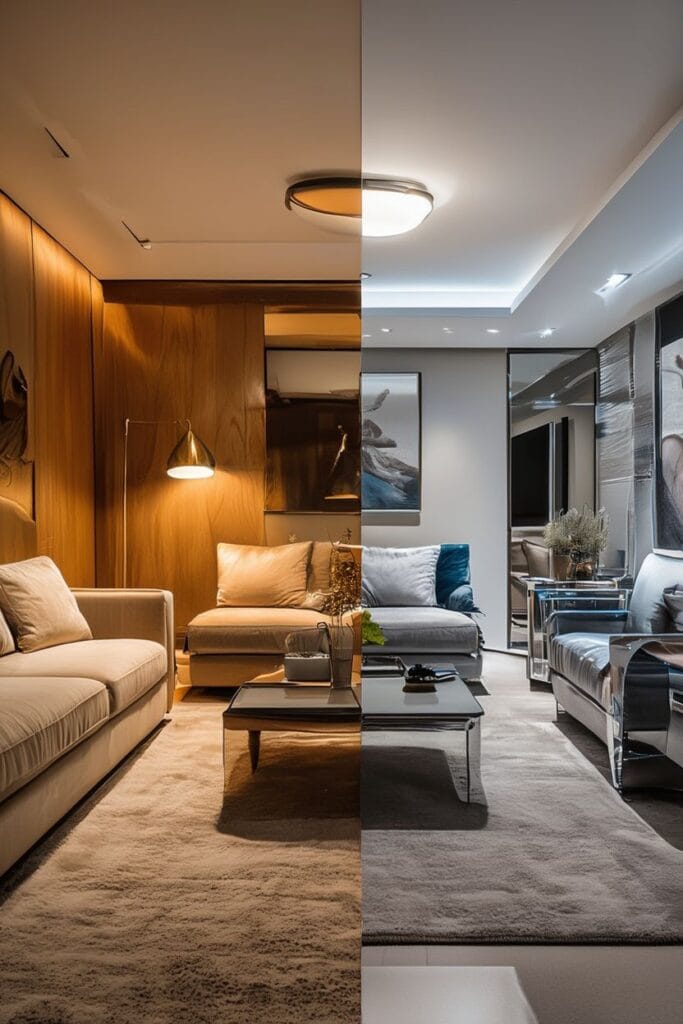 Warm tones lighting vs cool white bulbs interior