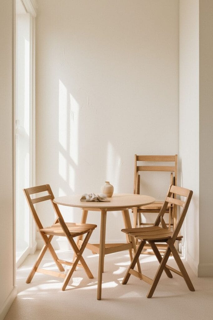 Modern folding chairs for small dining spaces in apartment