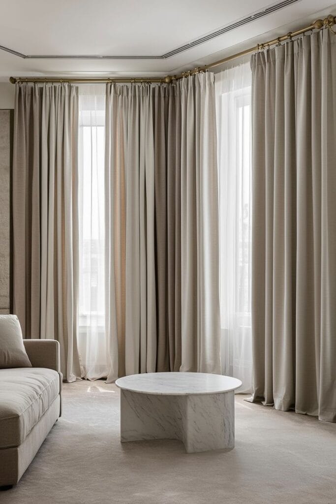 Premium curtain rods that make a living room look expensive