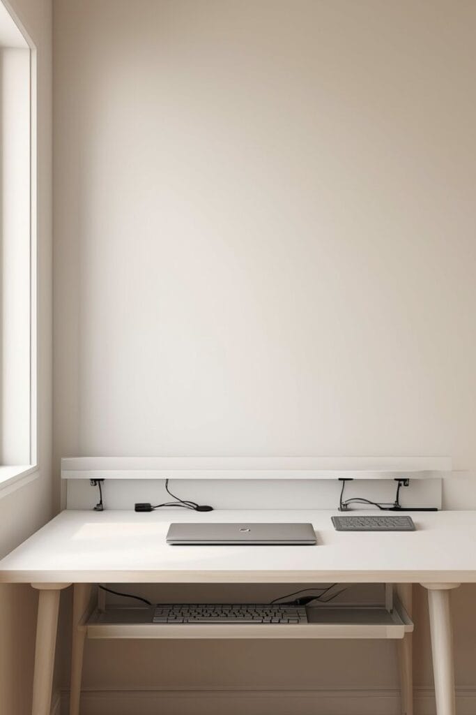 Hidden Cable Management Minimal Home Office Ideas 