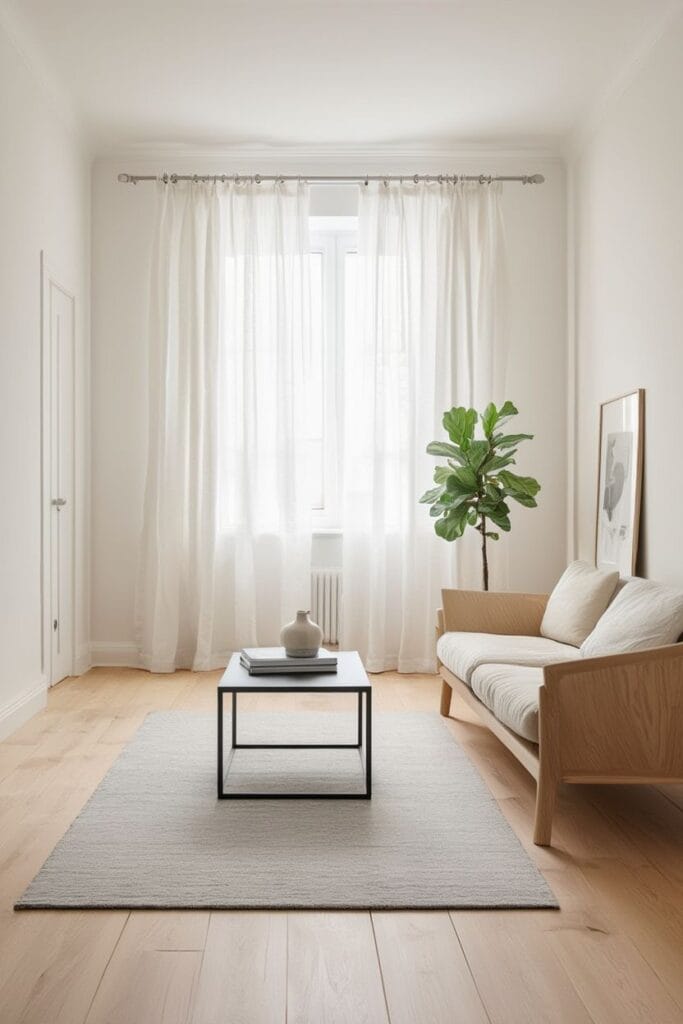 minimal rod pocket sheer curtains for a soft and elegant finish