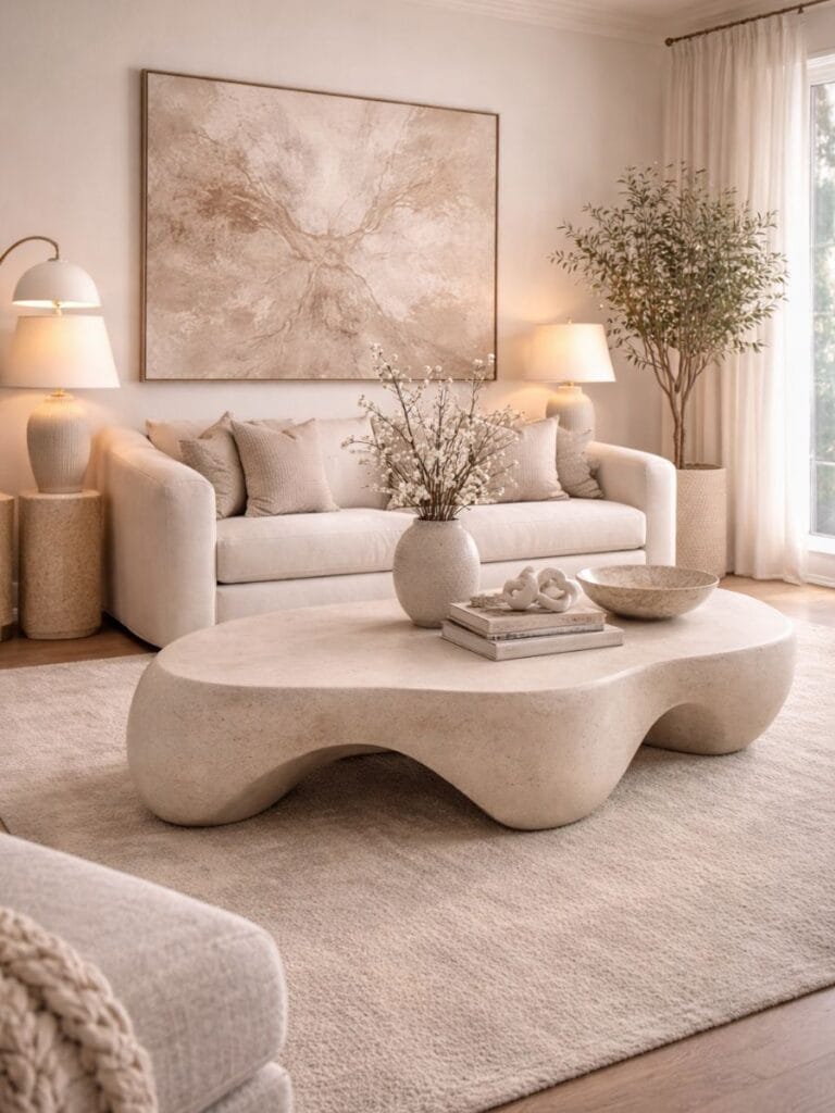 Subtle statement piece simple clean home decor living room 