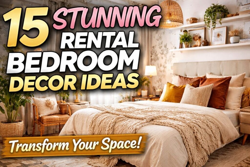 Stylish rental bedroom showcasing stunning rental bedroom decor ideas.