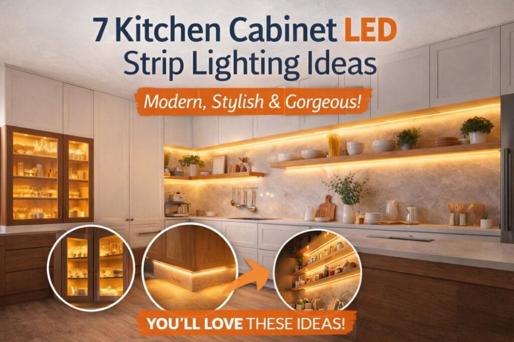 Modern kitchen cabinet LED strip lighting design ideas