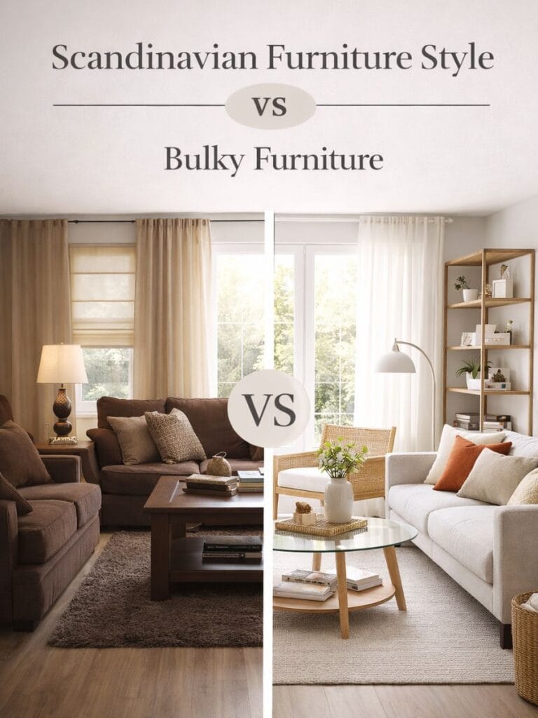 Scandinavian furniture vs heavy furniture in small living rooms