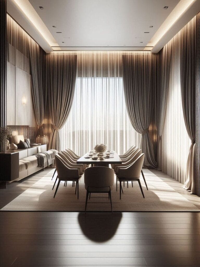 elegant window treatments for dining room decor