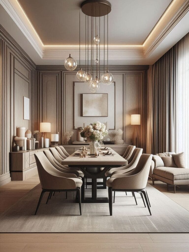 muted cohesive color palette dining room decor ideas