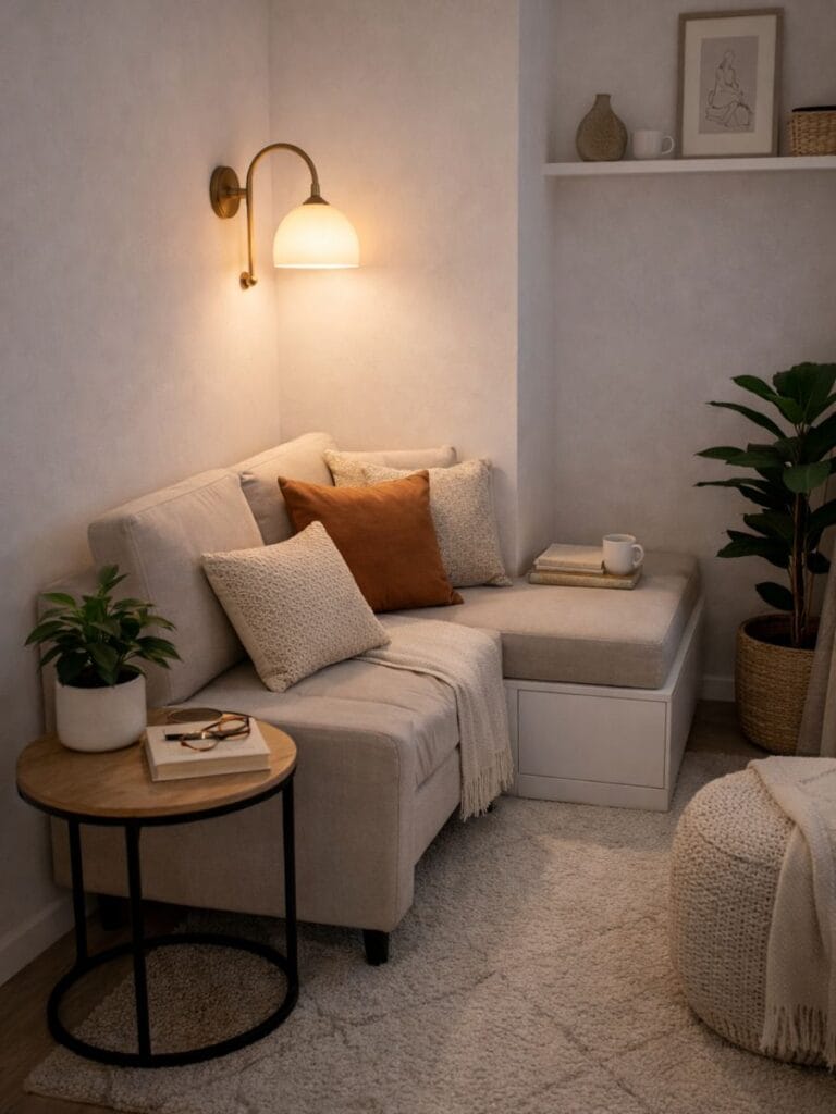 Small Living Room Ideas 2026 cozy corner modern small space