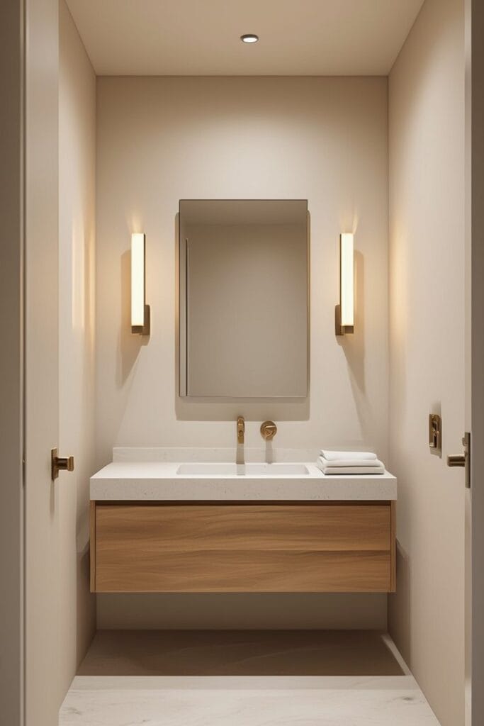 Small bathroom ideas with slim wall sconces