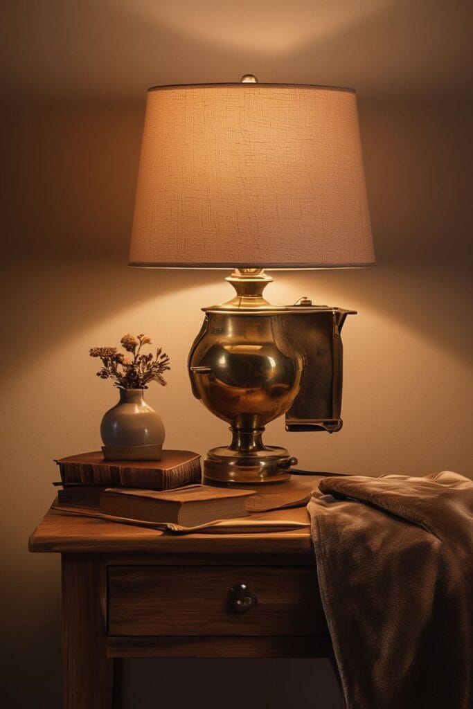Warm vintage table lamp in timeless home decor 