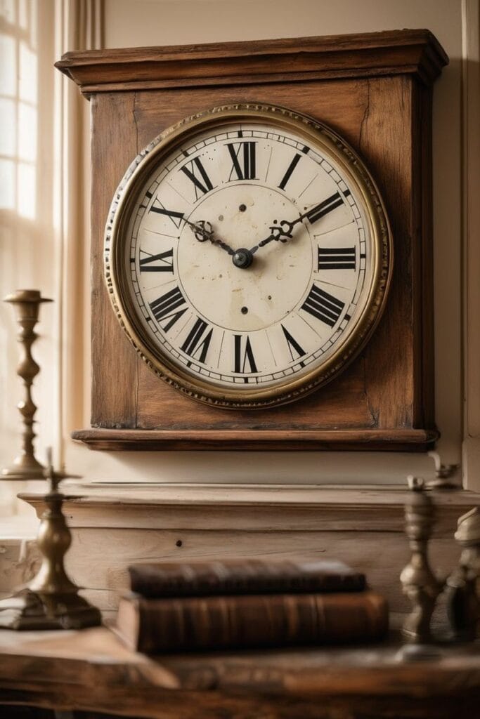 Statement vintage wall clock in classic home decor