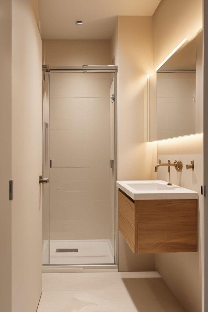 Small bathroom ideas sliding door