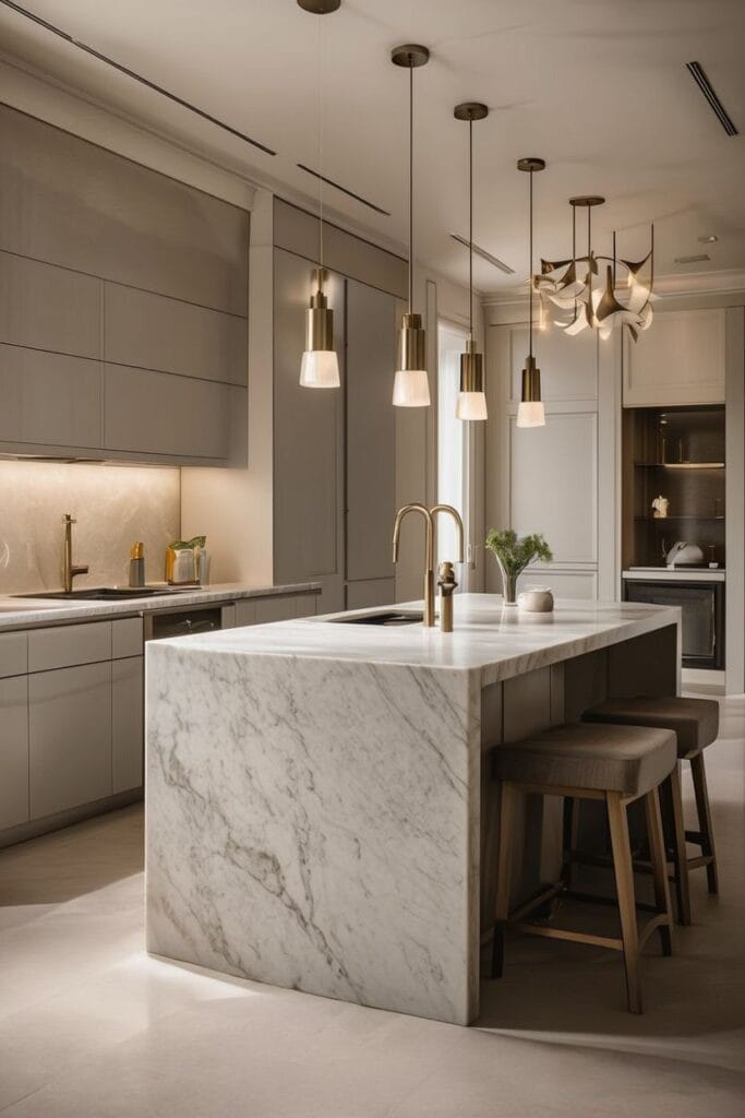 Statement lighting for luxury kitchen decor ideas