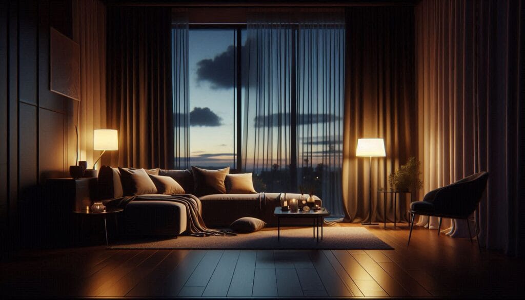 blackout curtains for living room creating a calm and cozy atmosphere