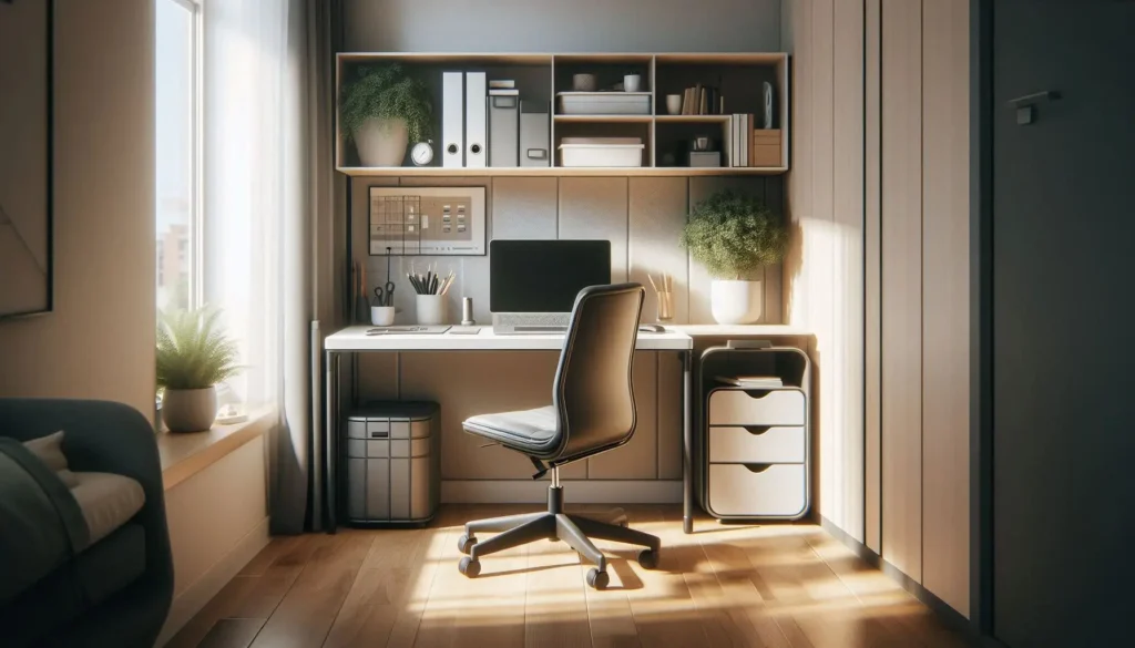 rolling desk home office for small spaces