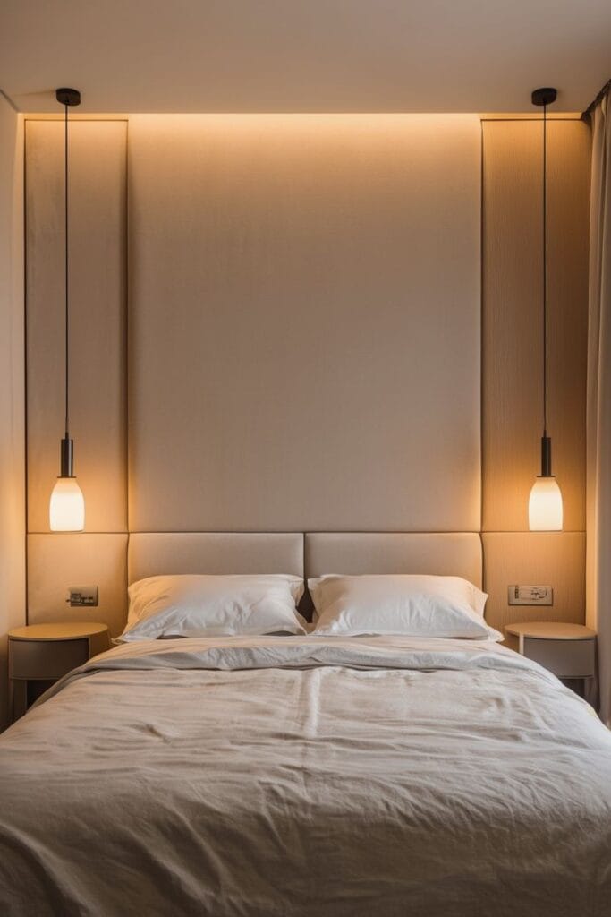 Bedside pendant lights modern bedroom decor 