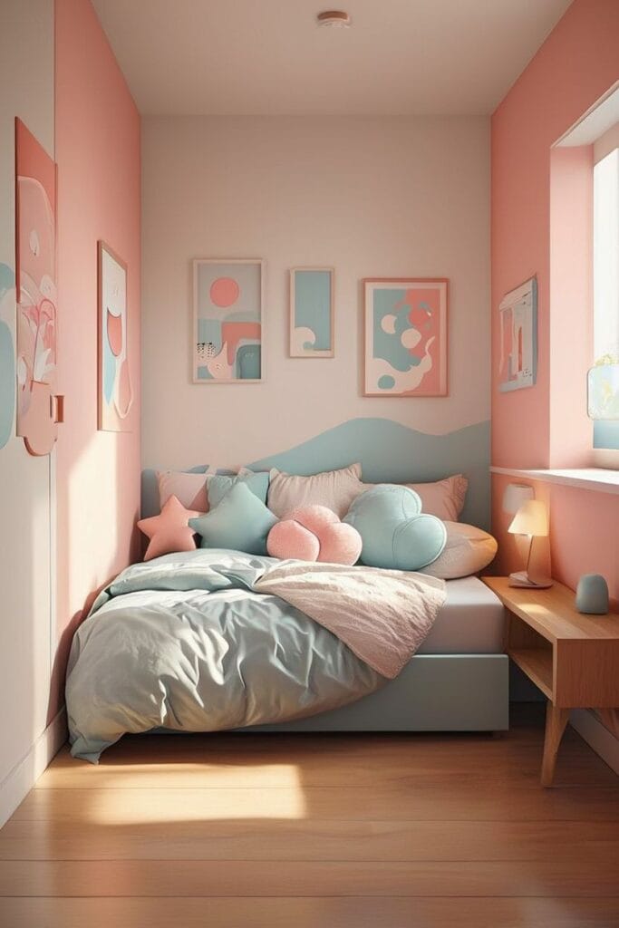 playful color themed kids room ideas for small modern homes