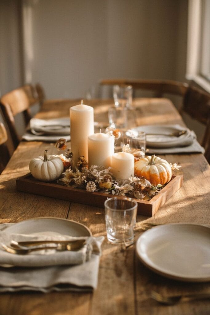 Fall decor ideas dining table centerpiece styling