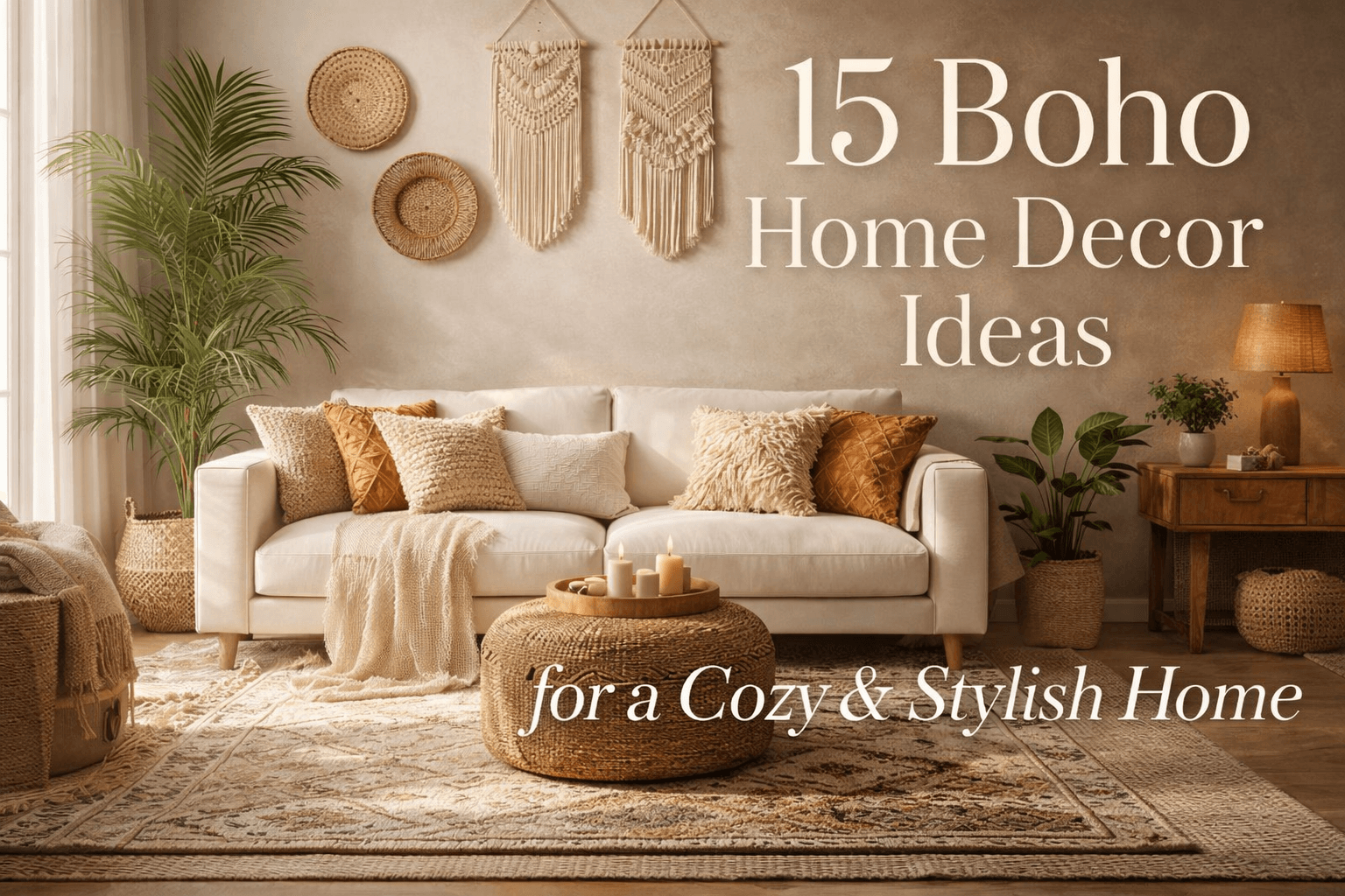 Cozy and stylish boho home decor ideas with natural textures and indoor plants