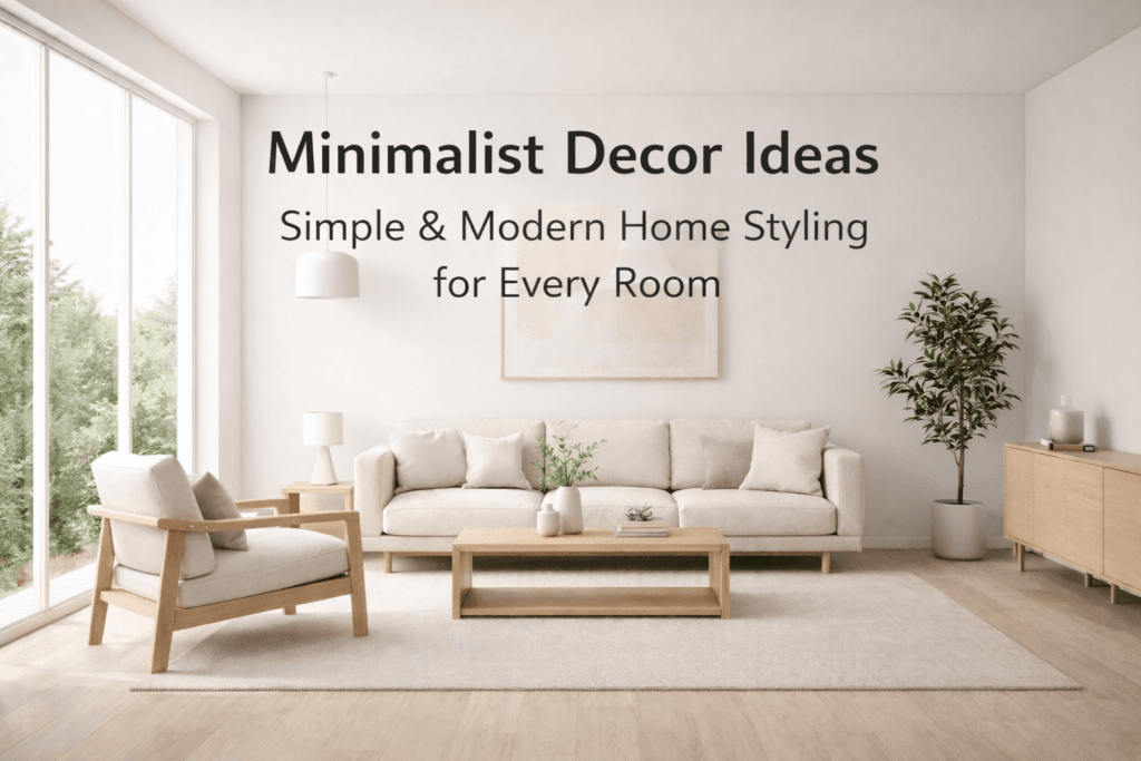 Minimalist living room decor with simple furniture and neutral colors