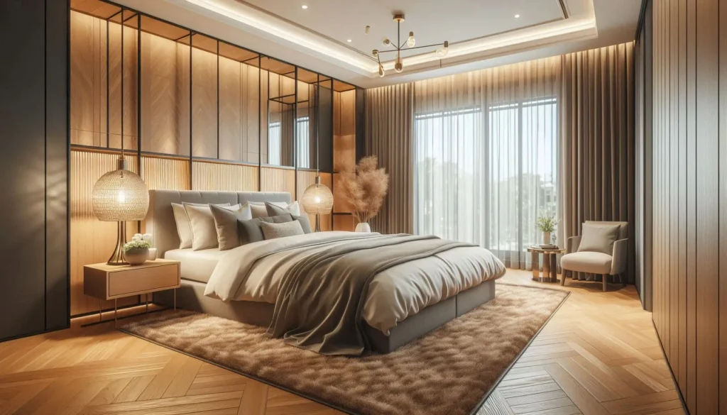 guest room ideas with cozy rug under the bed