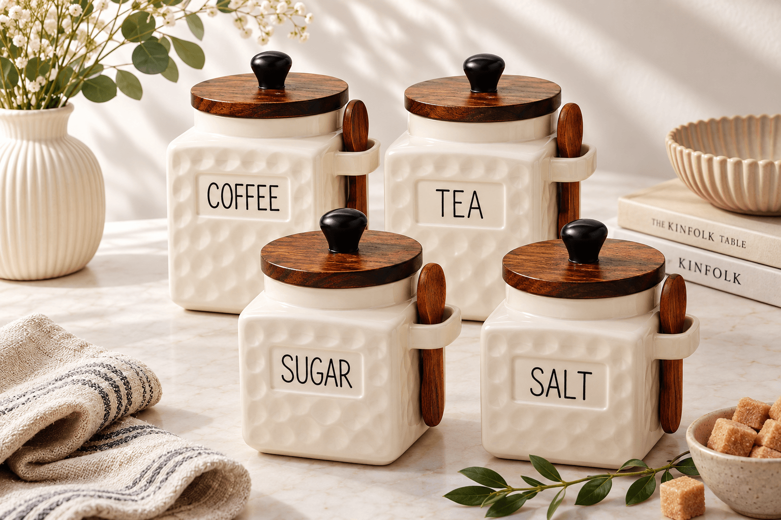 Deluxe Creations Ceramic Kitchen Storage Jar Set