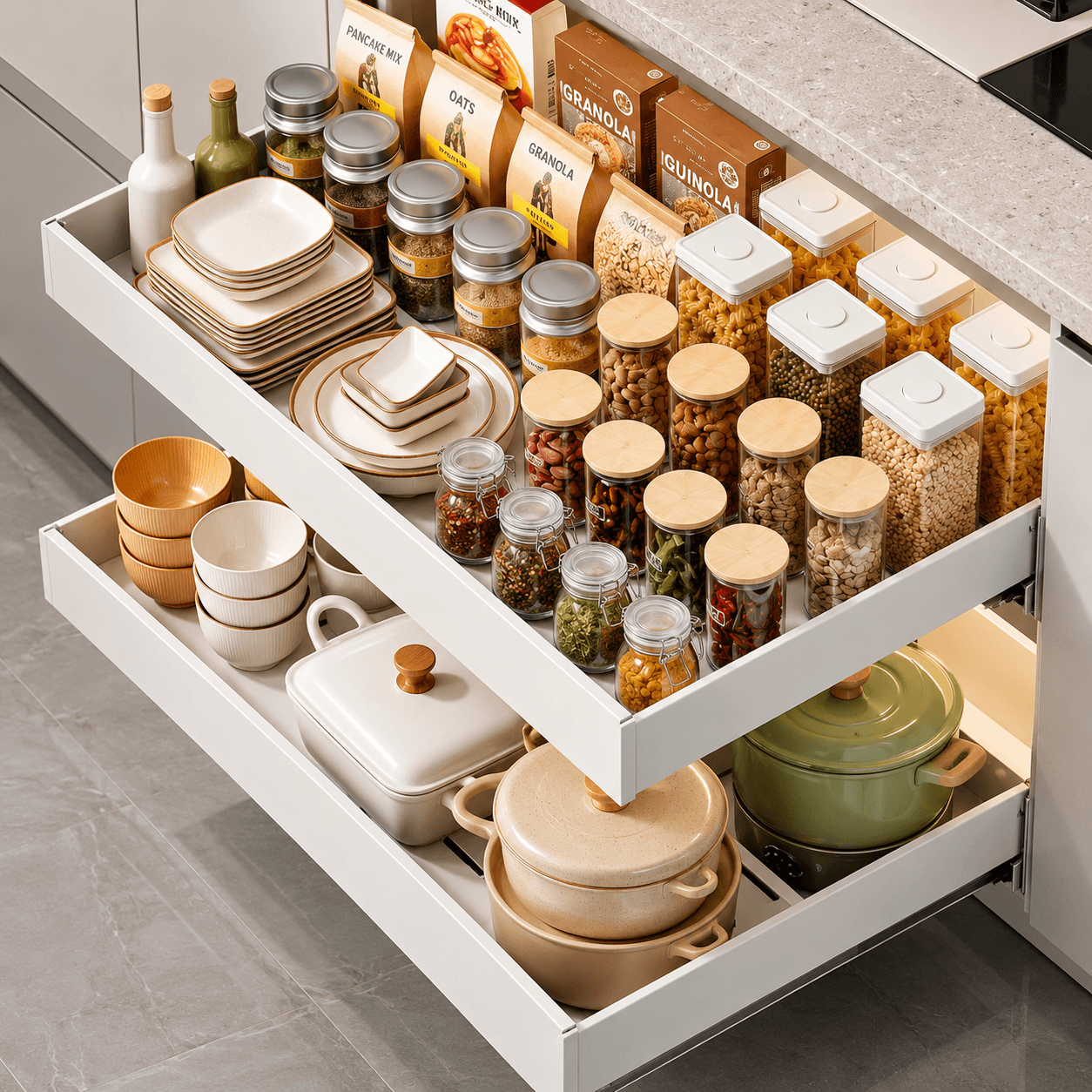 ABJA Pull-Out Cabinet Organizer