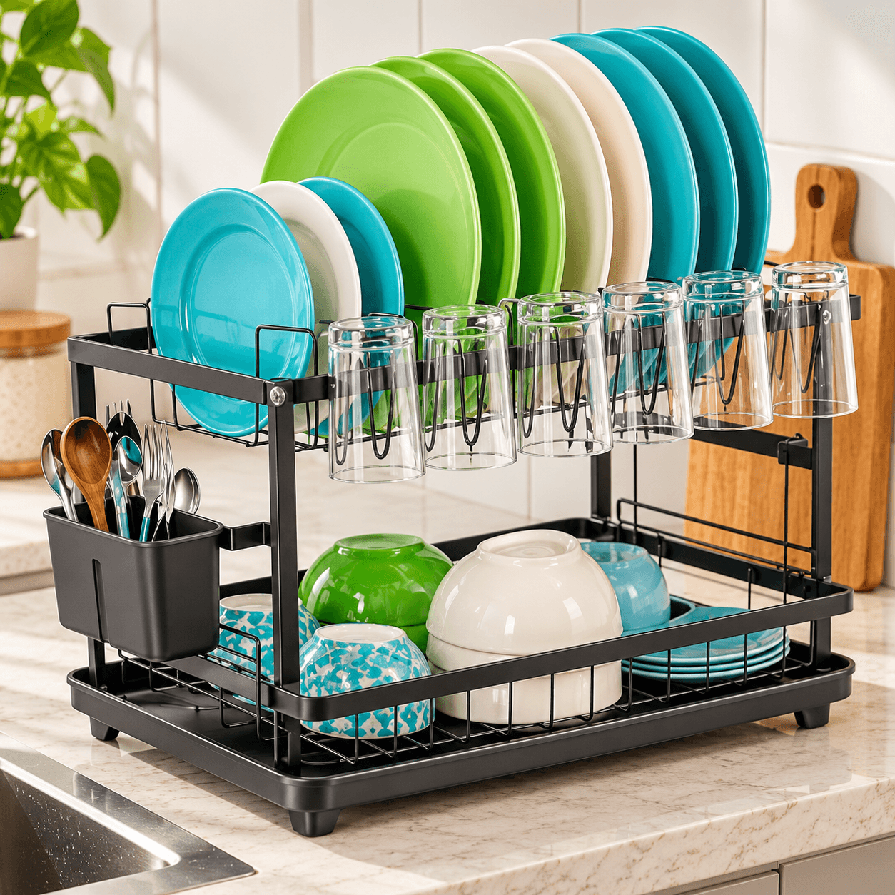 TEX-RO 2-Tier Dish Drying Rack